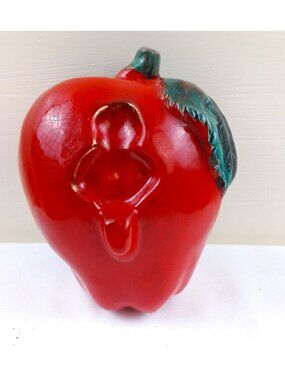 Vintage Gilner California Wall Pocket Planter Red Apple MCM Kitchen